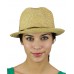 C.C Unisex Weaved Paper Feather & Band Spring Summer Trilby Fedora Hat  eb-07541854